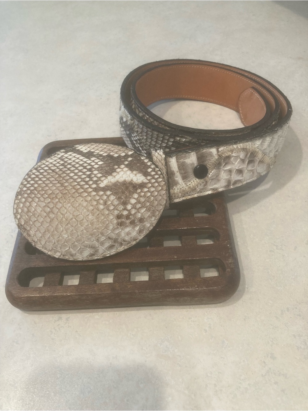 Python leather Wimberly belt